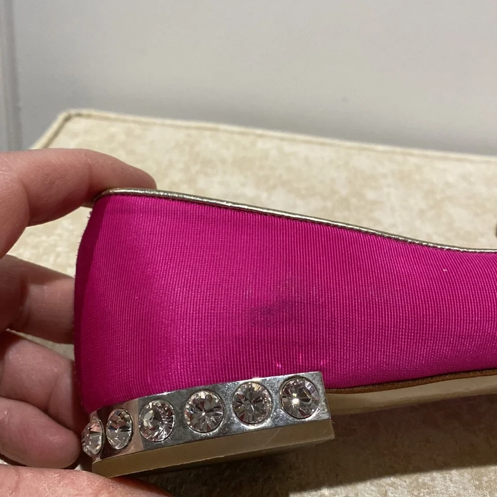 Miu Miu Pink Satin Embroidered Loafers SIZE 38.5